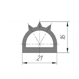 Уплотнитель дверной 21х16мм Sveba-Dahlen (179 номер профиля)