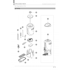 Деталировка диспенсер для горячих напитков CoffeeQueen Serving-station-2.5L