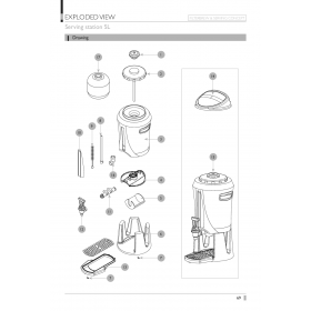 Деталировка диспенсер для горячих напитков CoffeeQueen Serving-station-5L