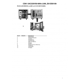 Деталировка Пароконвектомат электр. Rational CD61-3AC220V50-60Hz-L000 E61DD0109-