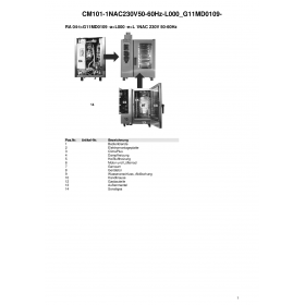 Деталировка Пароконвектомат газ. Rational CM101-1NAC230V50-60Hz-L000 G11MD0109-