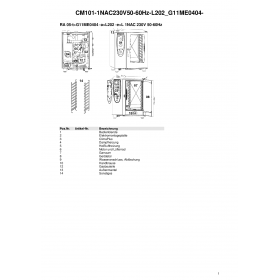 Деталировка Пароконвектомат газ. Rational CM101-1NAC230V50-60Hz-L202 G11ME0404-