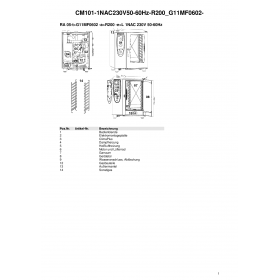 Деталировка Пароконвектомат газ. Rational CM101-1NAC230V50-60Hz-R200 G11MF0602-