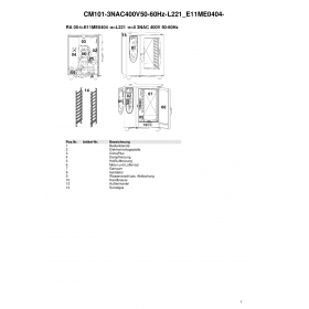 Деталировка Пароконвектомат электр. Rational CM101-3NAC400V50-60Hz-L221 E11ME0404-