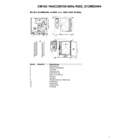 Деталировка Пароконвектомат газ. Rational CM102-1NAC230V50-60Hz-R202 G12ME0404-