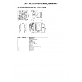 Деталировка Пароконвектомат газ. Rational CM61-1NAC127V60Hz-R202