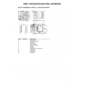 Деталировка Пароконвектомат газ. Rational CM61-1NAC230V50-60Hz-R202 G61ME0404-