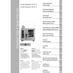 Деталировка Пароконвектомат газ. Rational CM61-1NAC230V50Hz G61MA97101001-