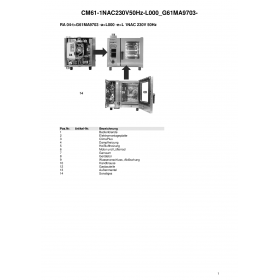 Деталировка Пароконвектомат газ. Rational CM61-1NAC230V50Hz-L000 G61MA9703-