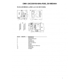 Деталировка Пароконвектомат электр. Rational CM61-2AC230V50-60Hz-R202 E61ME0404-