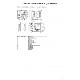 Деталировка Пароконвектомат электр. Rational CM61-2AC230V50-60Hz-R202 G61MF0602-