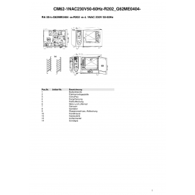 Деталировка Пароконвектомат газ. Rational CM62-1NAC230V50-60Hz-R202 G62ME0404-