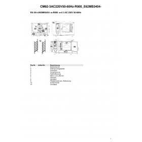 Деталировка Пароконвектомат электр. Rational CM62-3AC220V50-60Hz-R000 E62ME0404-