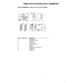 Деталировка Пароконвектомат электр. Rational CM62-3AC415V50-60Hz-R216 E62ME0404-