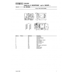 Деталировка Пароконвектомат газ. Rational CM62-G62MF