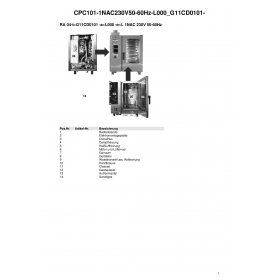 Деталировка Пароконвектомат газ. Rational CPC101-1NAC230V50-60Hz-L000 G11CD0101-