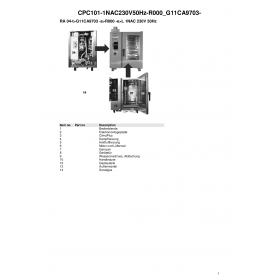 Деталировка Пароконвектомат газ. Rational CPC101-1NAC230V50Hz-R000 G11CA9703-