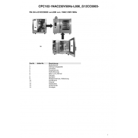 Деталировка Пароконвектомат газ. Rational CPC102-1NAC230V50Hz-L000 G12CC0003-