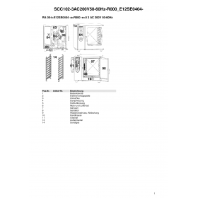 Деталировка Пароконвектомат электр. Rational SCC102-3AC200V50-60Hz-R000 E12SE0404-