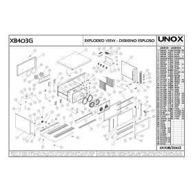 Деталировка Печь с горячим обдувом газ. Unox XB403G 200208-