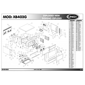 Деталировка Печь с горячим обдувом газ. Unox XB403G-1300