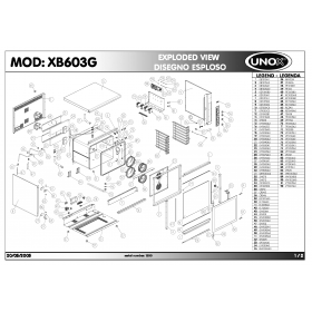 Деталировка Печь с горячим обдувом газ. Unox XB603G-1200