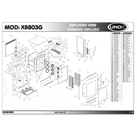 Деталировка Печь с горячим обдувом газ. Unox XB803G-50