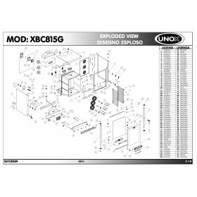 Деталировка Печь с горячим обдувом газ. Unox XBC815G 200911-