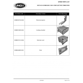 Деталировка Пароконвектомат электр. Unox XEVC-0311-E1RM XEVC-0311-E1RM-0.D00