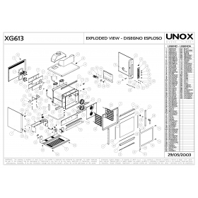 Деталировка Печь с горячим обдувом электр. Unox XG613 200305-