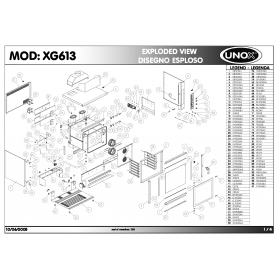 Деталировка Печь с горячим обдувом газ. Unox XG613 20050610-