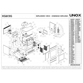 Деталировка Печь с горячим обдувом газ. Unox XG613G 200305-