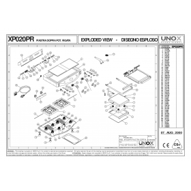 Деталировка Гриль контактный Unox XP020PR 200008-