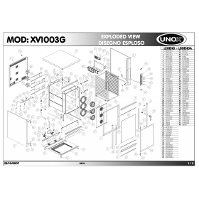 Деталировка Пароконвектомат газ. Unox XV1003G 200710-