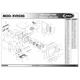 Деталировка Пароконвектомат газ. Unox XV203G-1000