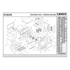 Деталировка Пароконвектомат газ. Unox XV303G 200208-