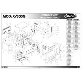 Деталировка Пароконвектомат газ. Unox XV303G-3950