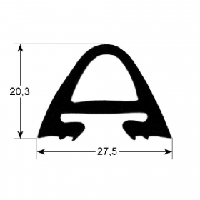 Уплотнитель дверной профиль 2530 Ш 710мм Д 815мм Кол-во в уп-вке 1 для прибора 10 x 2/1 51101047