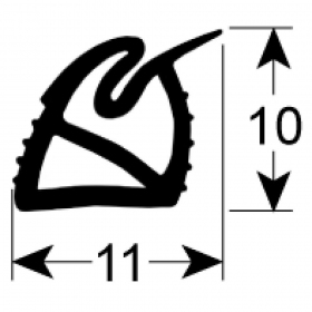 Уплотнитель Ш 305мм Д 720мм короткая сторона открыт. для панели управления 51051011