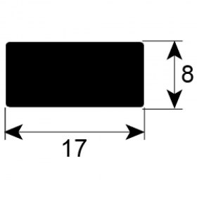 Уплотнитель Ш 17мм В 8мм силикон Кол-во в уп-вке товар, продаваемый по метрам 0220200