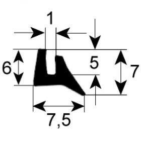 Уплотнитель для стекла профиль 1570 монтаж. поз-ция - 50120200