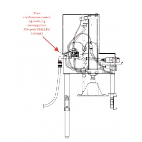 СОЕДИНИТЕЛЬНЫЙ УЗЕЛ, 6510-8-1/4 для овощерезки Hallde