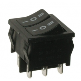 MRS-2103A-C0, Переключатель черный ON-OFF-ON (6A 250VAC) DPDT 6P\Jietong Switch