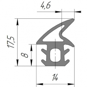 Уплотнитель двери 754131089 для печи SMEG 754131089