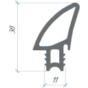 Рамка 735х1697 (из проф) №549-R 26,1х9,5х30,5; тв.40+5 ШорА, цвет светло-серый ШРТ-16.01.06.000-01СБ