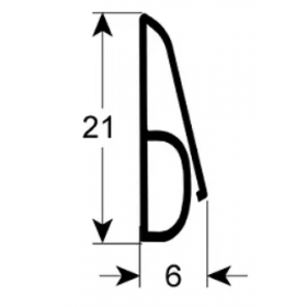 Уплотнитель дверной Д 1400мм Ш 21мм 512459