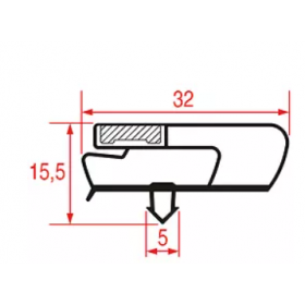 Kältedichtung Profil 9797 B 440mm L 560mm Steckmaß 630115