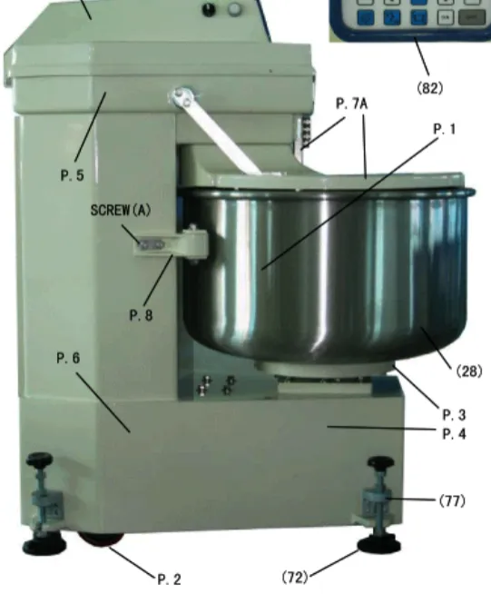 Деталировка для Тестомес спиральный Sinmag SM 80T