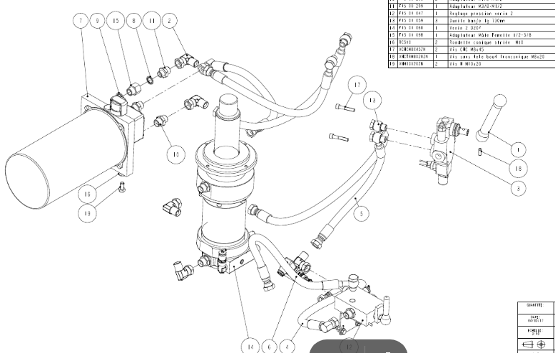 Деталировка для F15_00_147D_SE_HYDRAULIQUE_STD (F1500545)