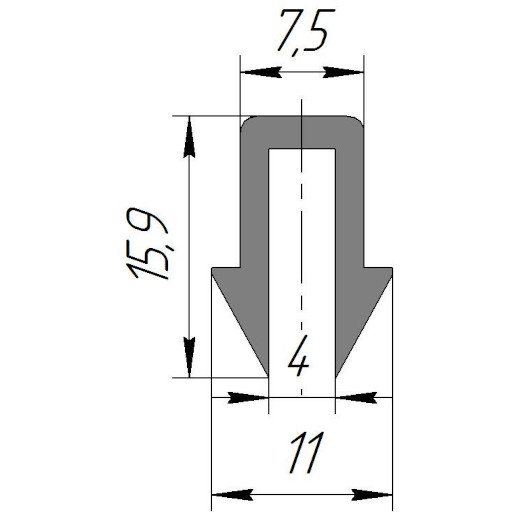№214 Уплотнение силиконовое П-образное В-214 (по эскизу)